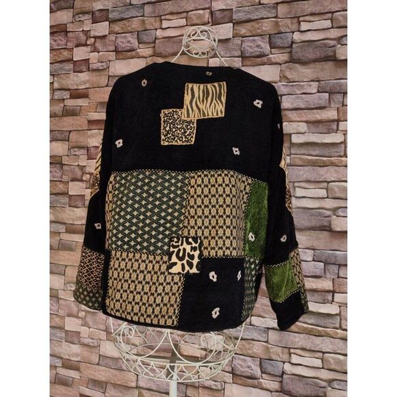 5/$25 Sz Small Alex Kim Animal Print Art Blazer Jacket Unique Abstract Tapestry - Picture 8 of 9